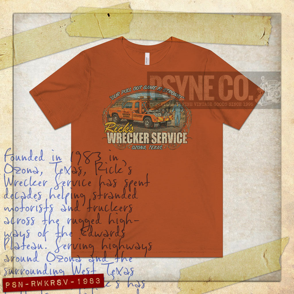 Rick's Wrecker Service 1983 Vintage Men's T-Shirt