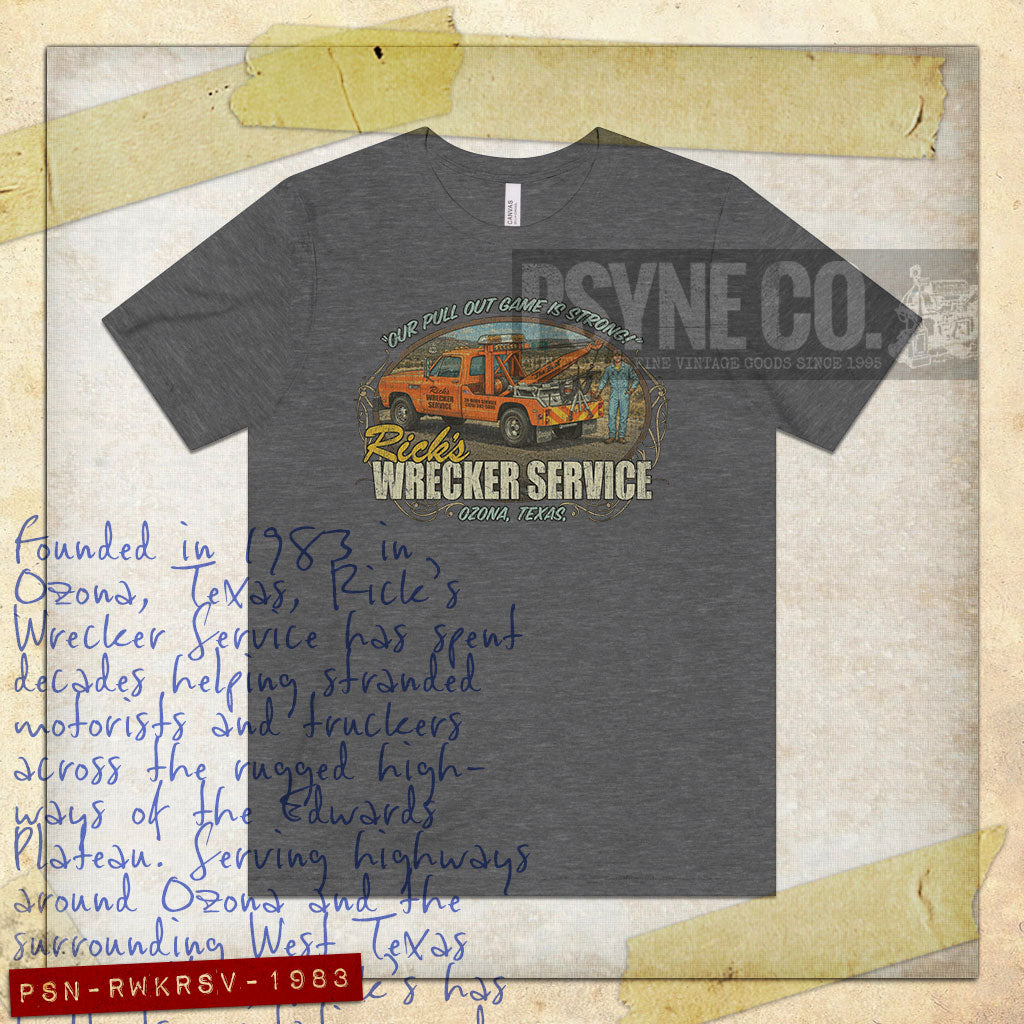 Rick's Wrecker Service 1983 Vintage Men's T-Shirt