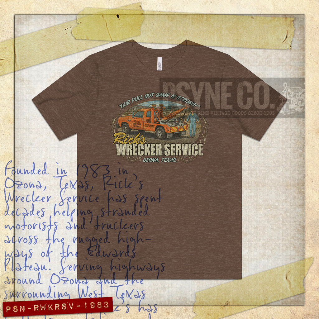 Rick's Wrecker Service 1983 Vintage Men's T-Shirt