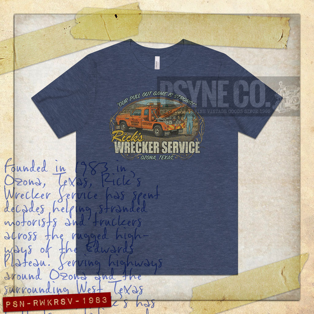 Rick's Wrecker Service 1983 Vintage Men's T-Shirt