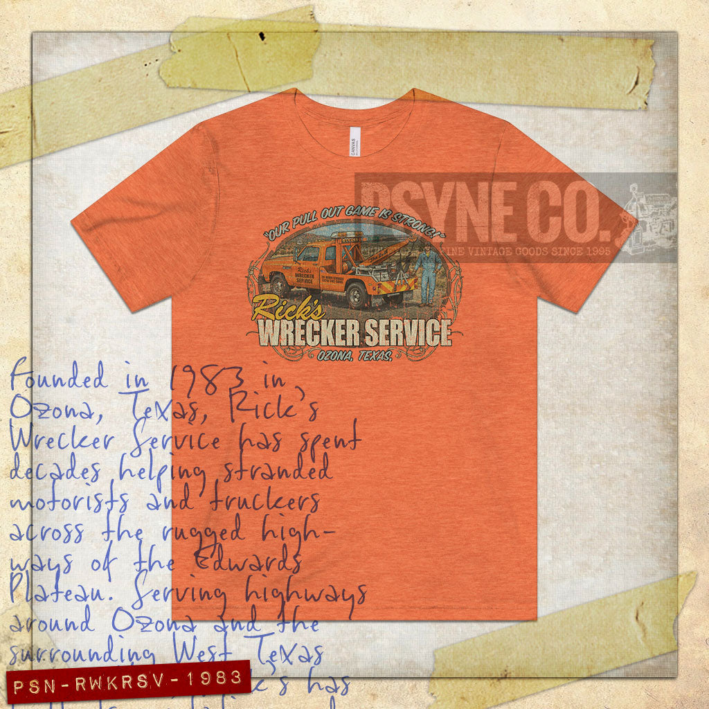 Rick's Wrecker Service 1983 Vintage Men's T-Shirt