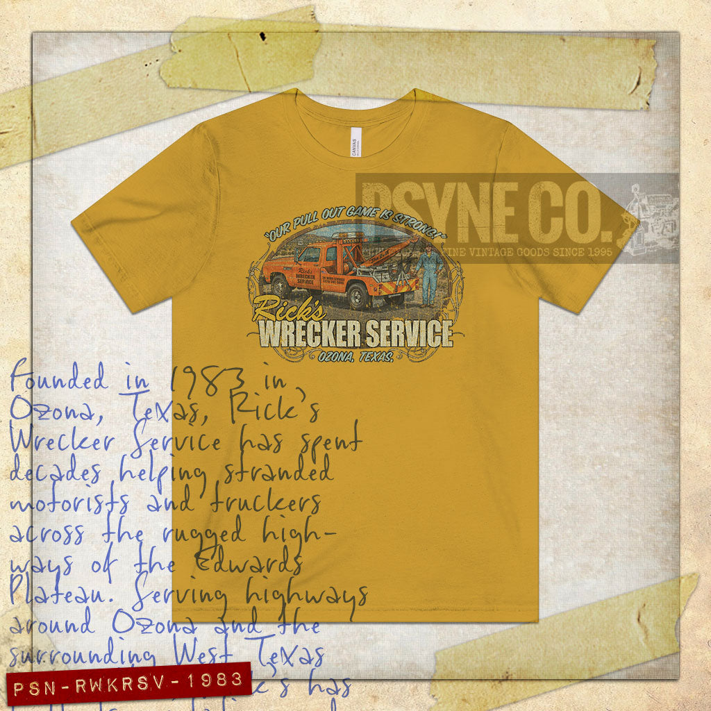 Rick's Wrecker Service 1983 Vintage Men's T-Shirt
