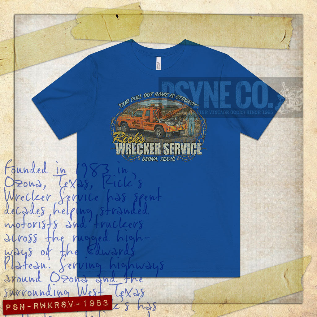 Rick's Wrecker Service 1983 Vintage Men's T-Shirt