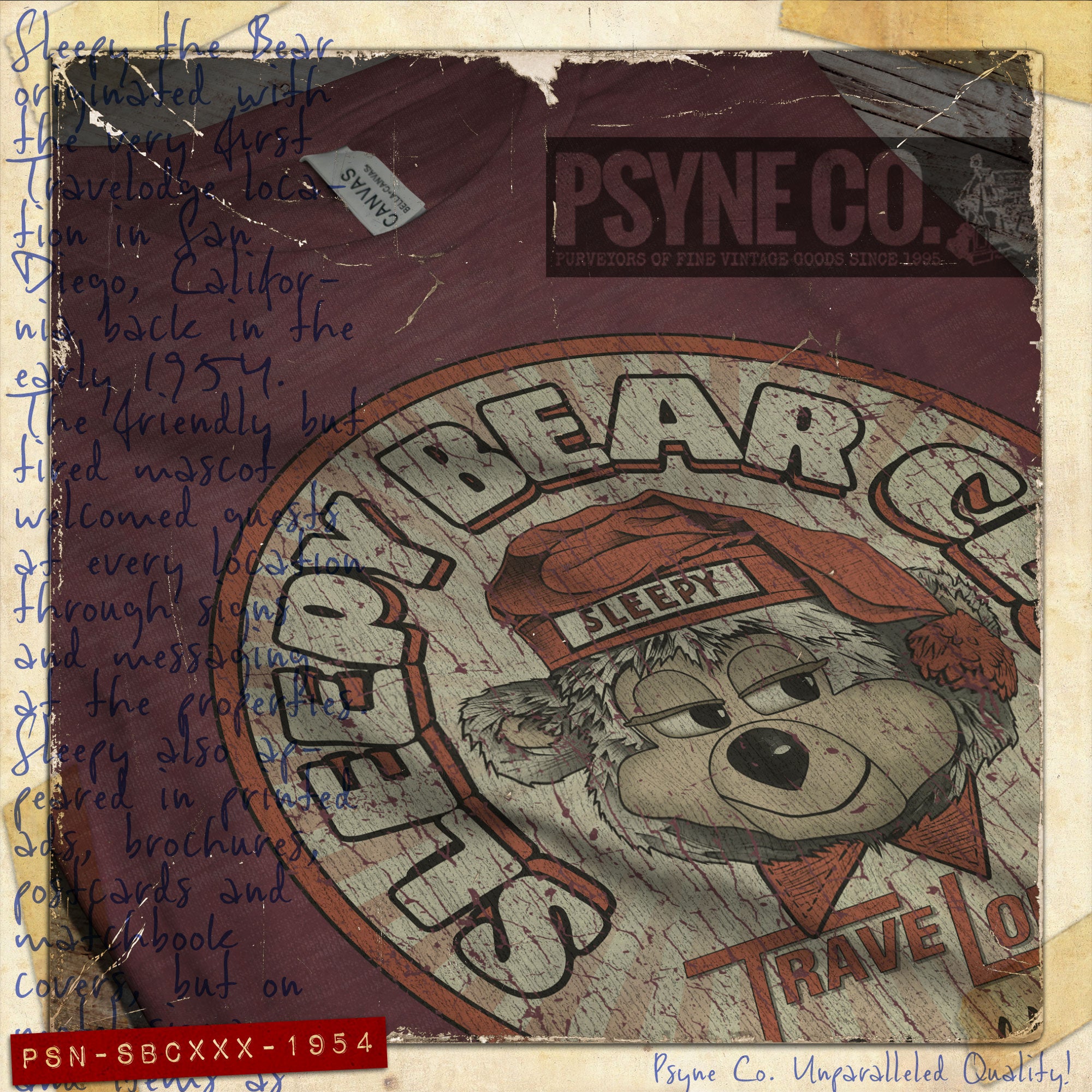 Sleepy Bear Club 1954 Vintage Men's T-Shirt