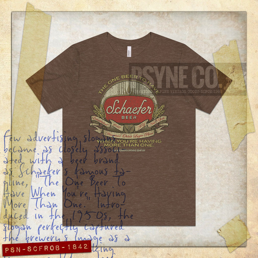Schaefer The One Beer To Have 1842 Vintage Men’s T-Shirt