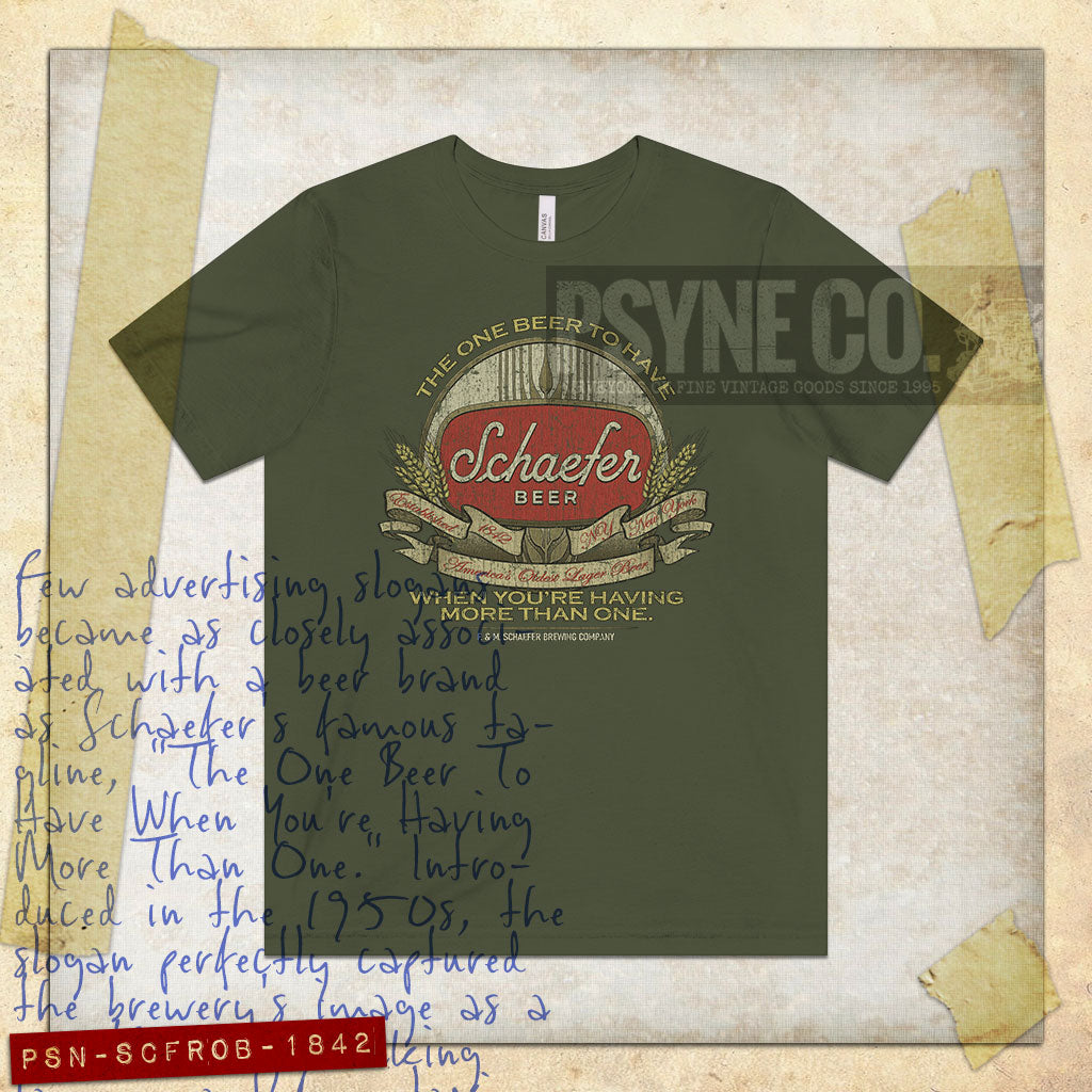Schaefer The One Beer To Have 1842 Vintage Men’s T-Shirt