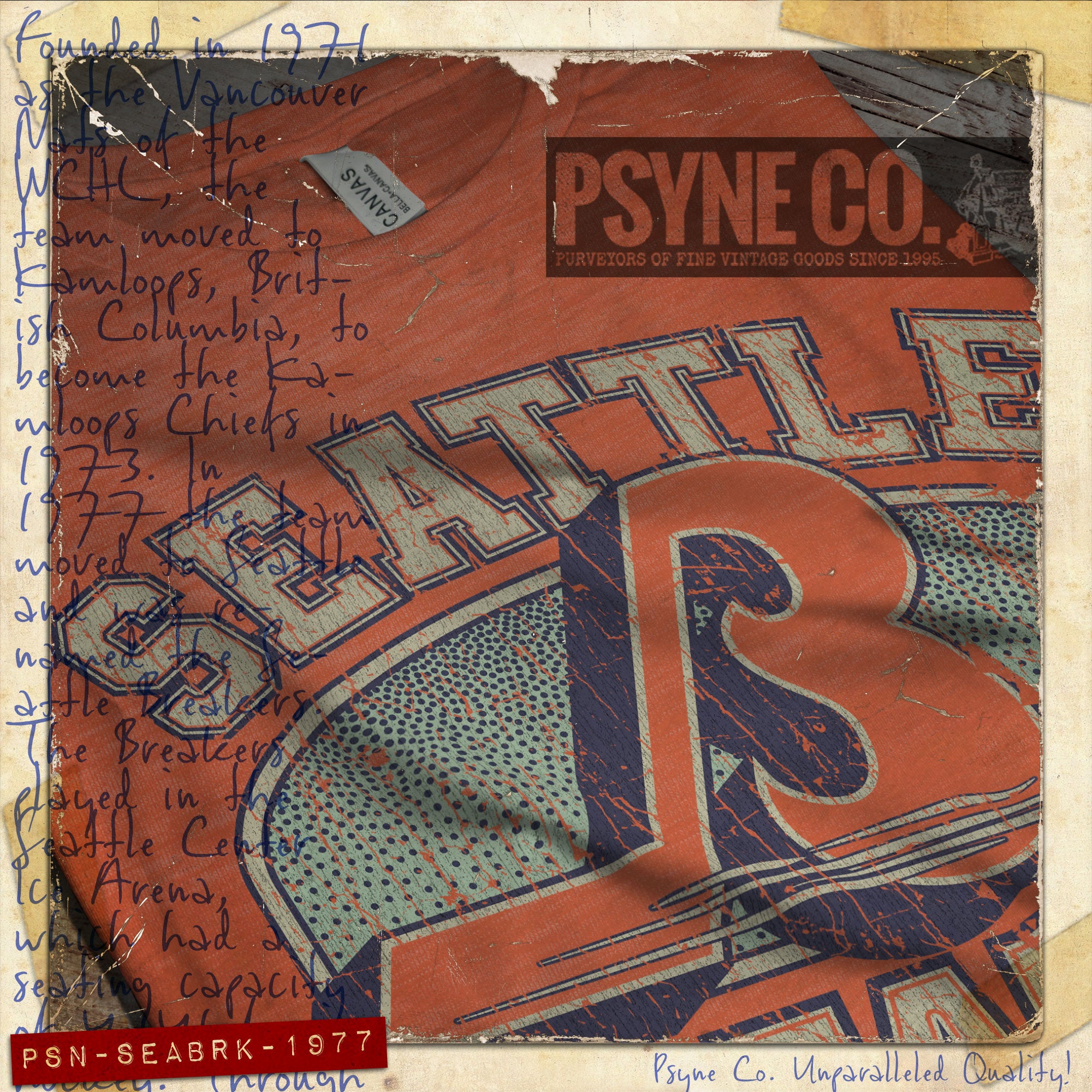 Seattle Breakers Hockey 1977 Vintage Men's T-Shirt