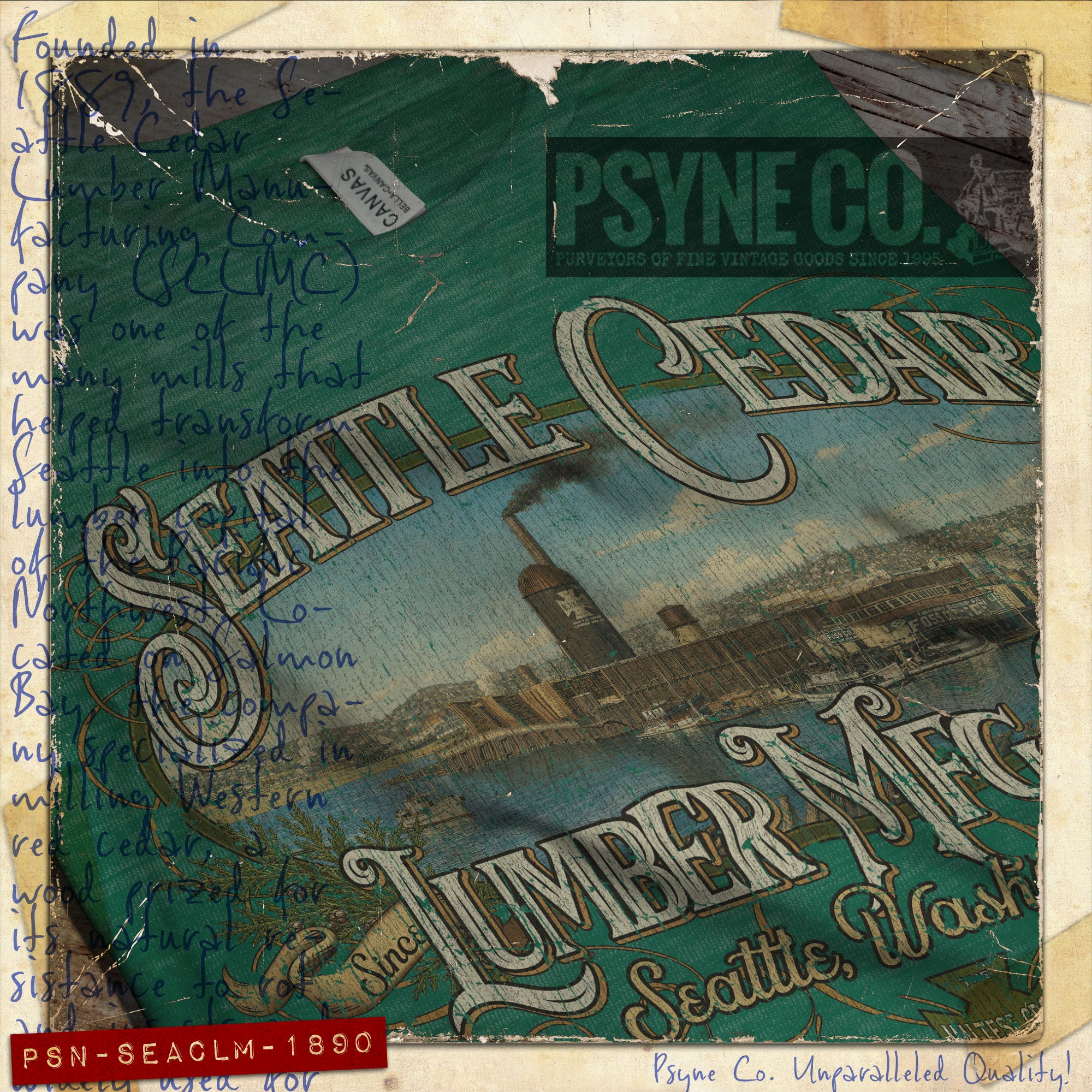 Seattle Cedar Lumber Mfg. Co. 1890 Vintage Men's T-Shirt