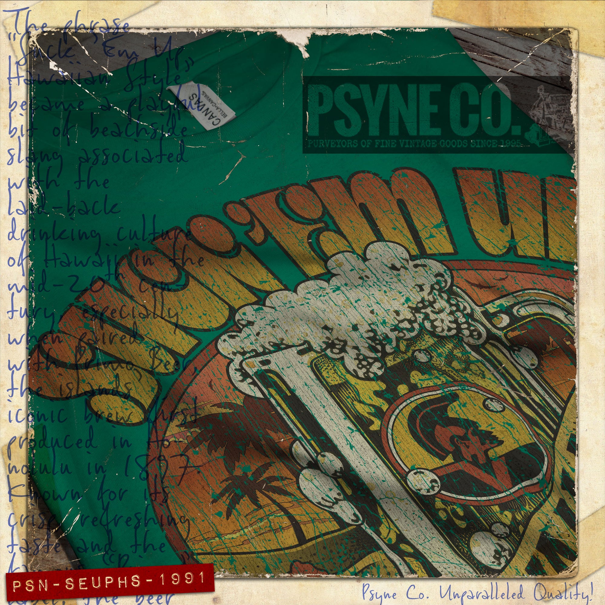 Suck 'Em Up Hawaiian Style 1991 Vintage Men's T-Shirt