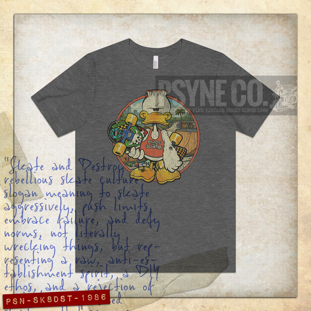 Skate and Duckstroy 1986 Vintage Men's T-Shirt
