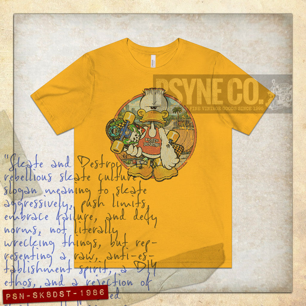 Skate and Duckstroy 1986 Vintage Men's T-Shirt