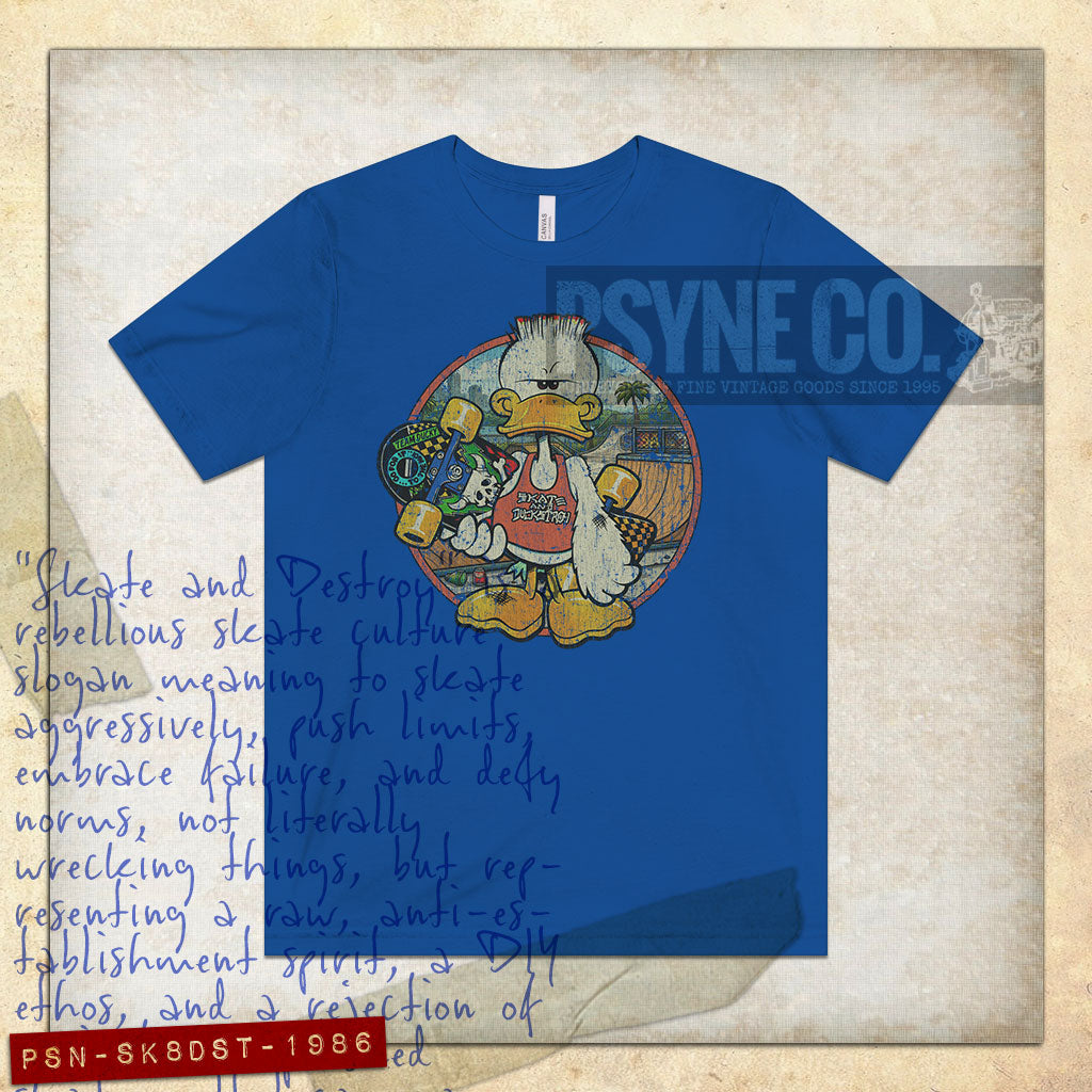 Skate and Duckstroy 1986 Vintage Men's T-Shirt