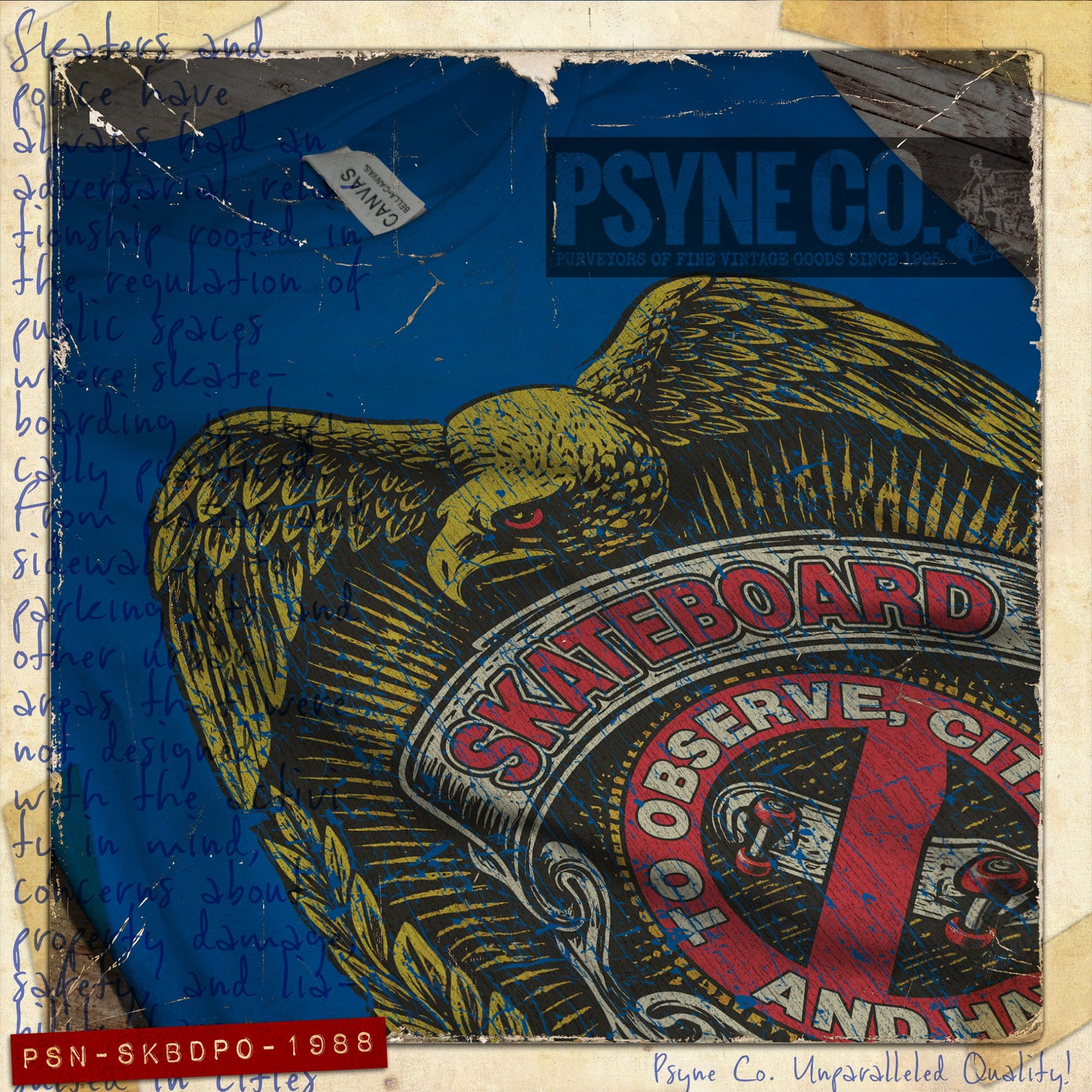 Skateboard Police 1988 Vintage Men's T-Shirt