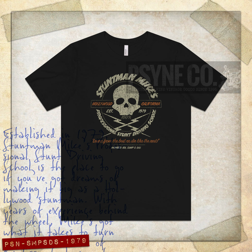 Stuntman Mike's Professional Stunt Driving School 1979 Vintage Men's T-Shirt