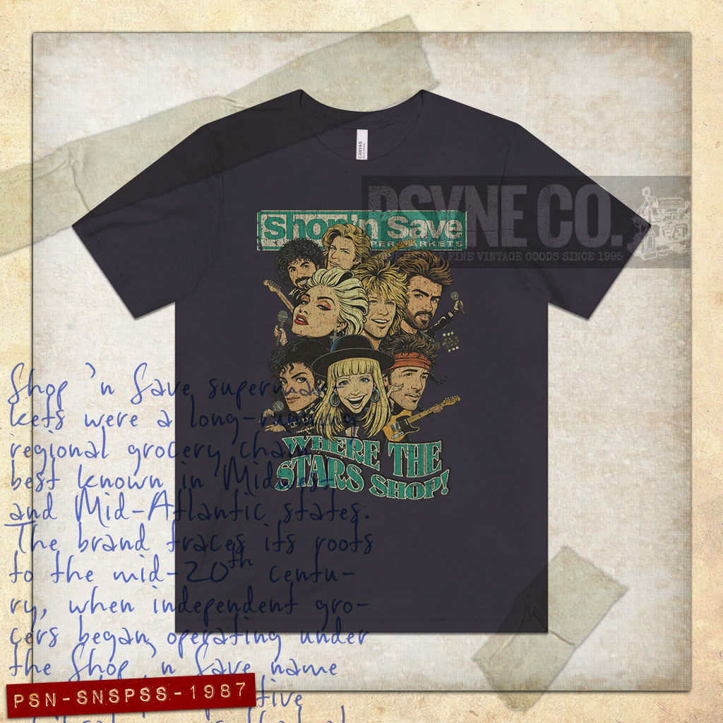 Shop 'n Save - Where The Pop Stars Shop 1987 Vintage Men's T-Shirt