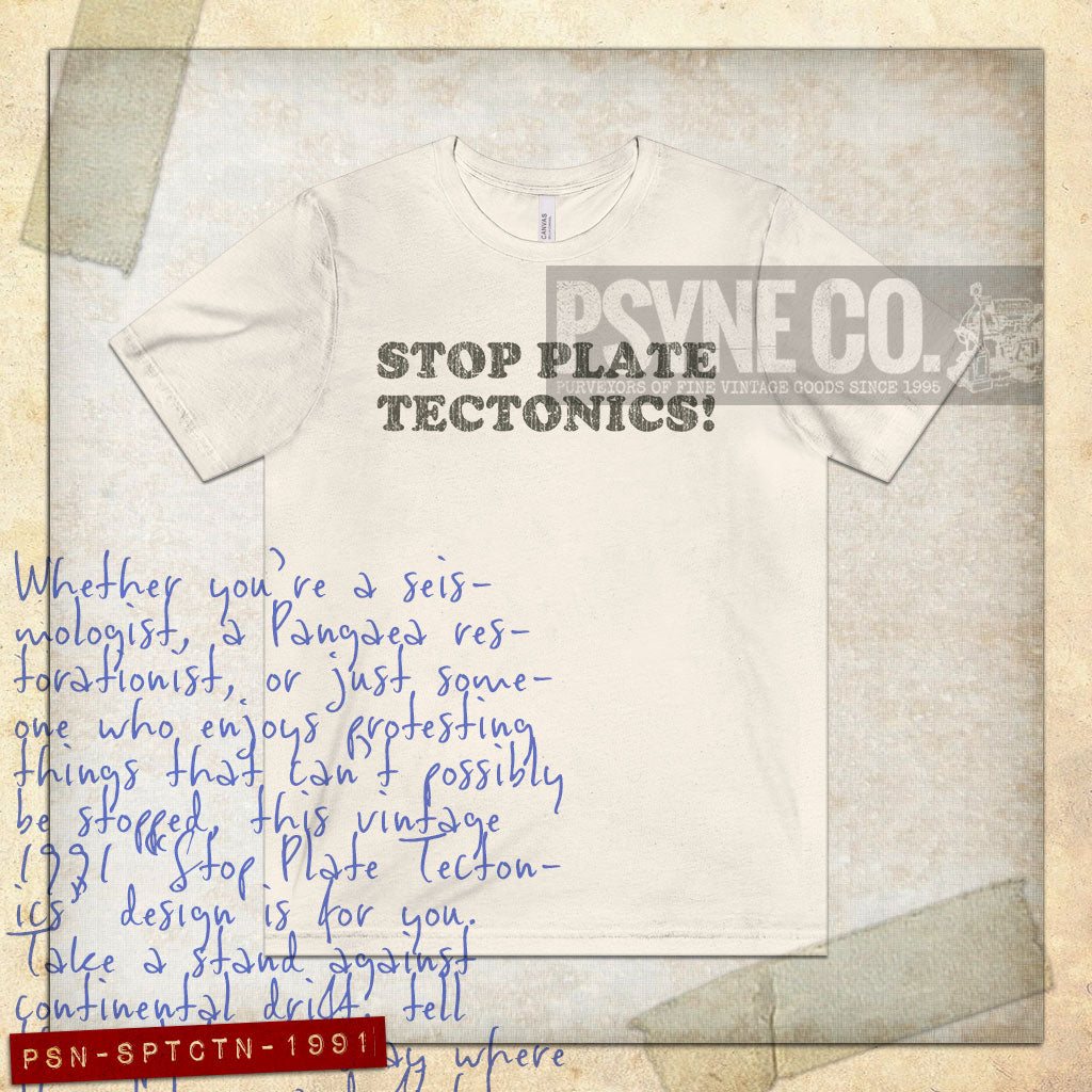 Stop Plate Tectonics 1991 Vintage Men's T-Shirt