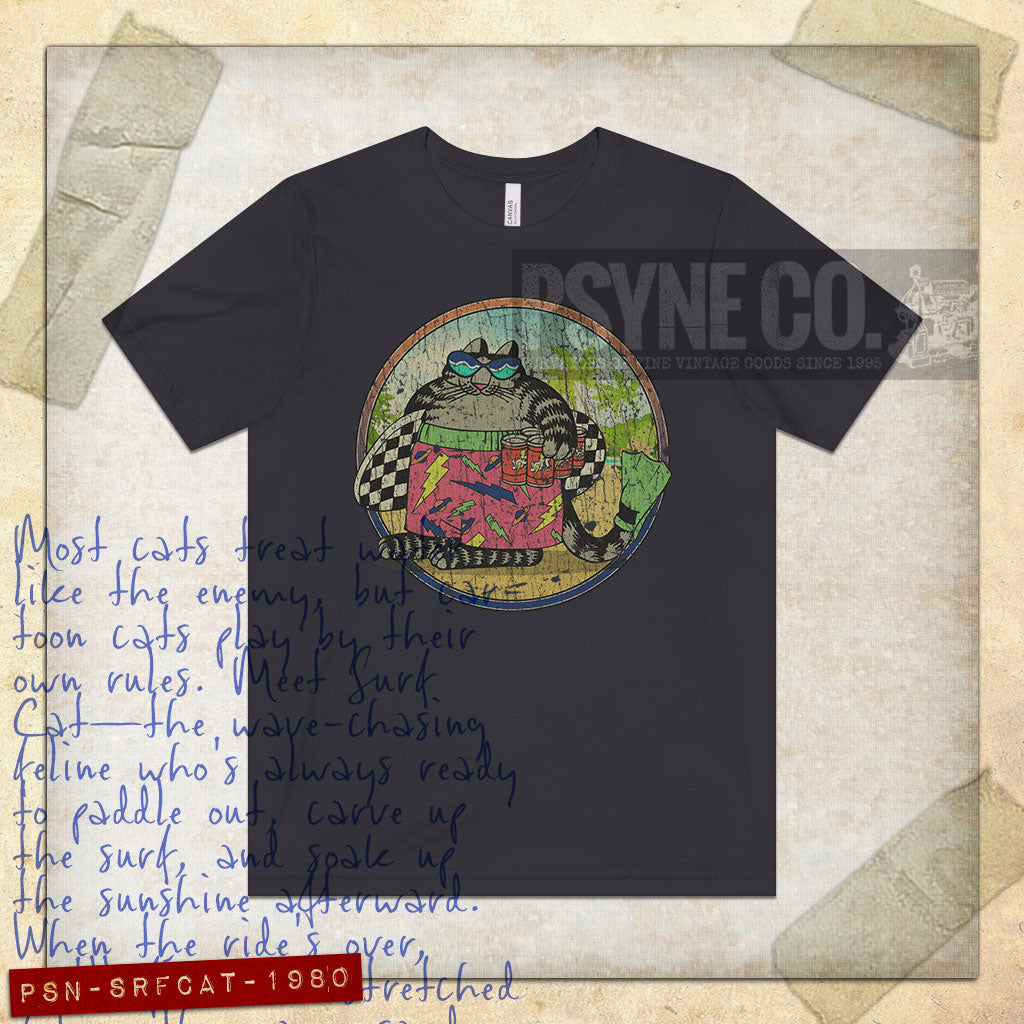 Surf Cat 1980 Vintage Men's T-Shirt