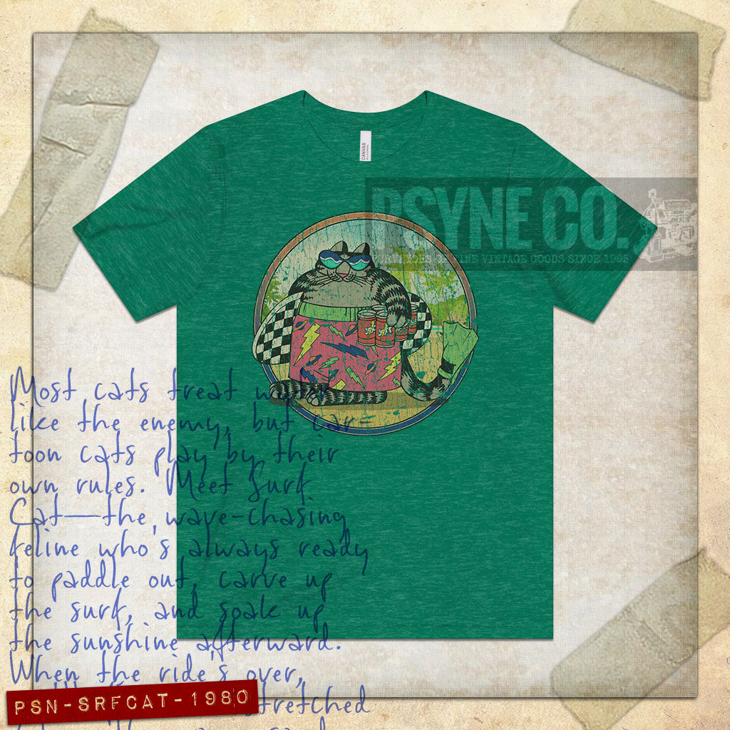 Surf Cat 1980 Vintage Men's T-Shirt