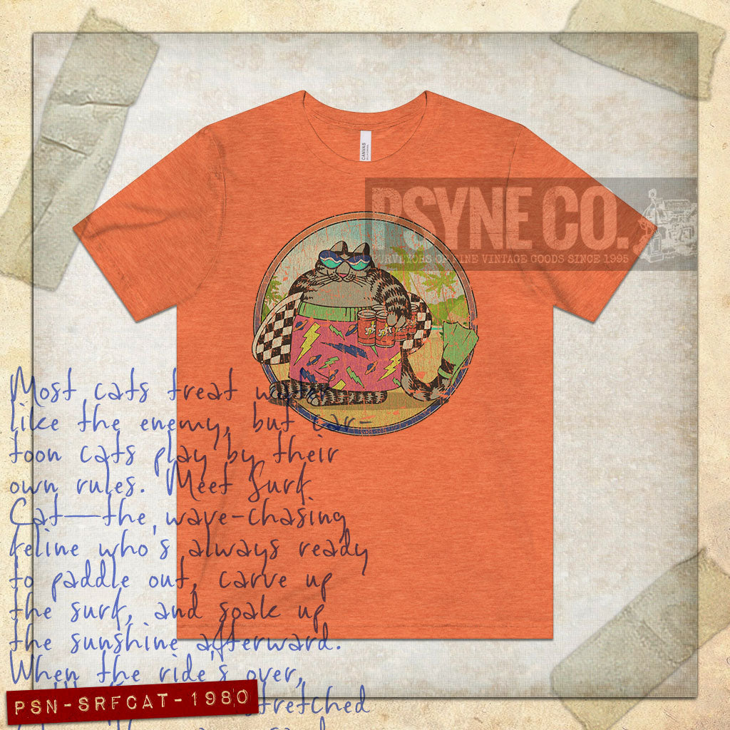 Surf Cat 1980 Vintage Men's T-Shirt