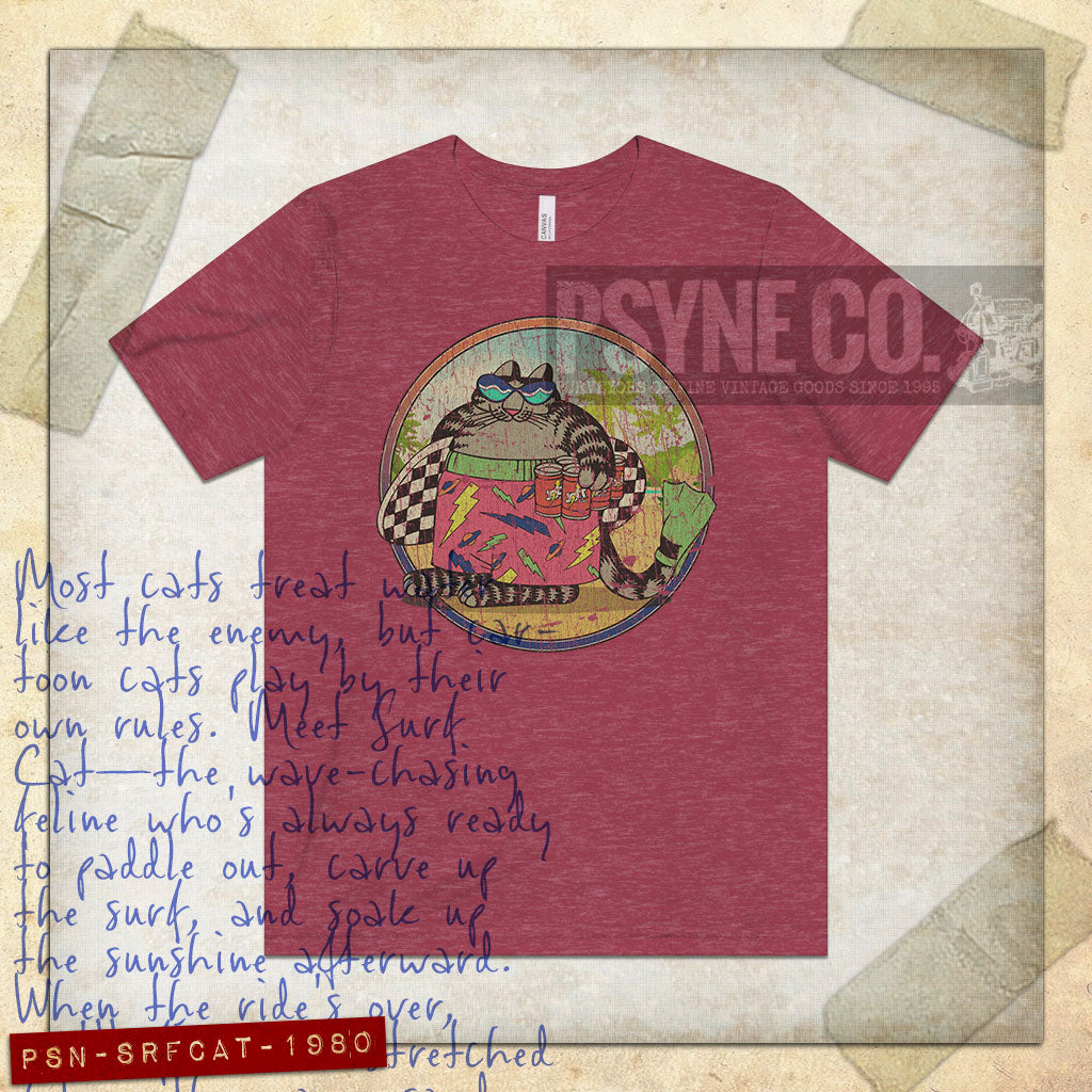Surf Cat 1980 Vintage Men's T-Shirt