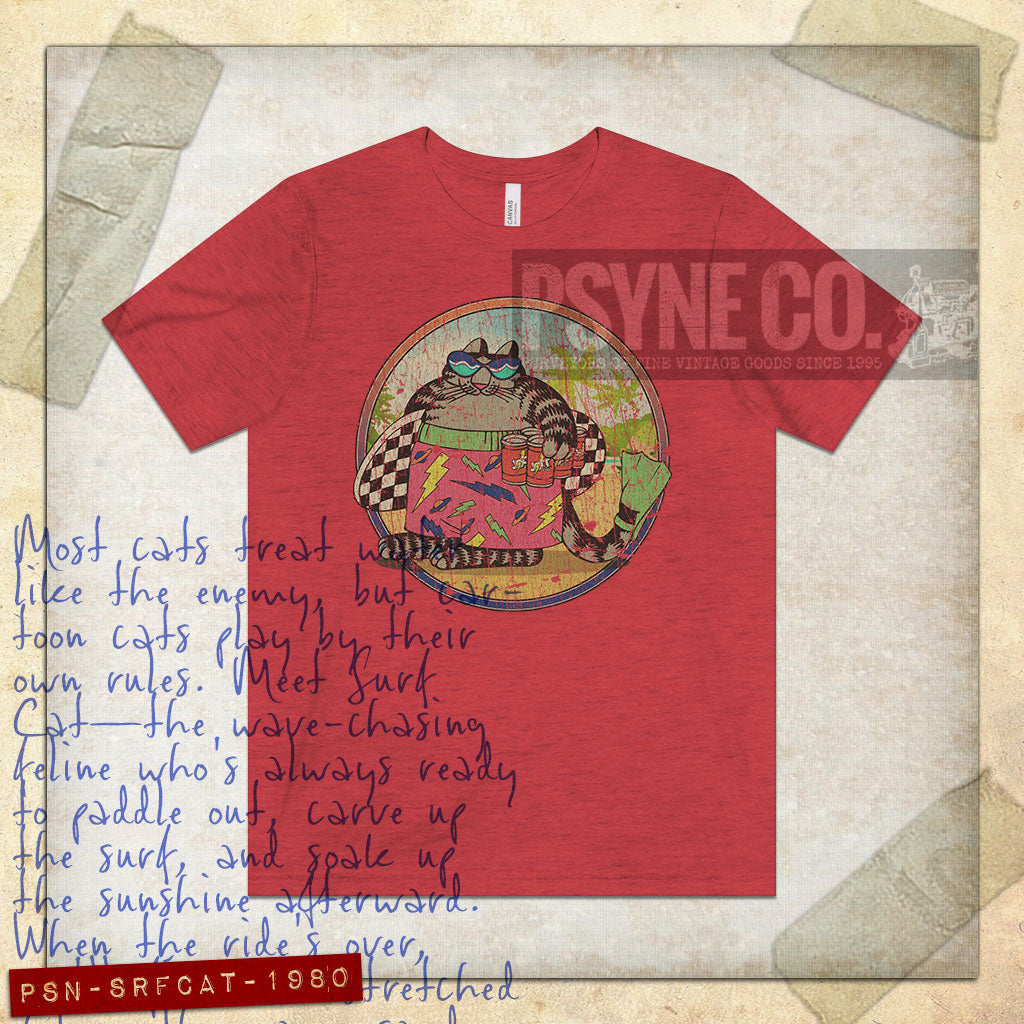 Surf Cat 1980 Vintage Men's T-Shirt