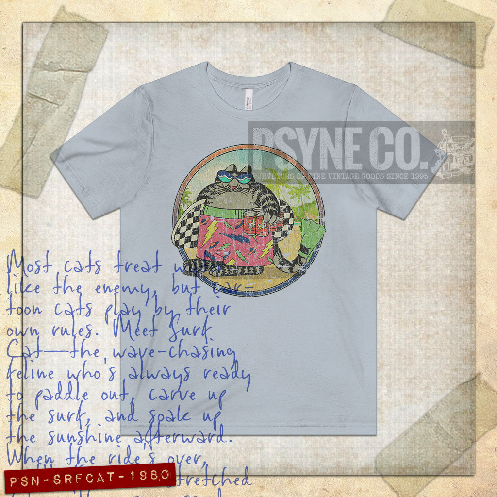 Surf Cat 1980 Vintage Men's T-Shirt