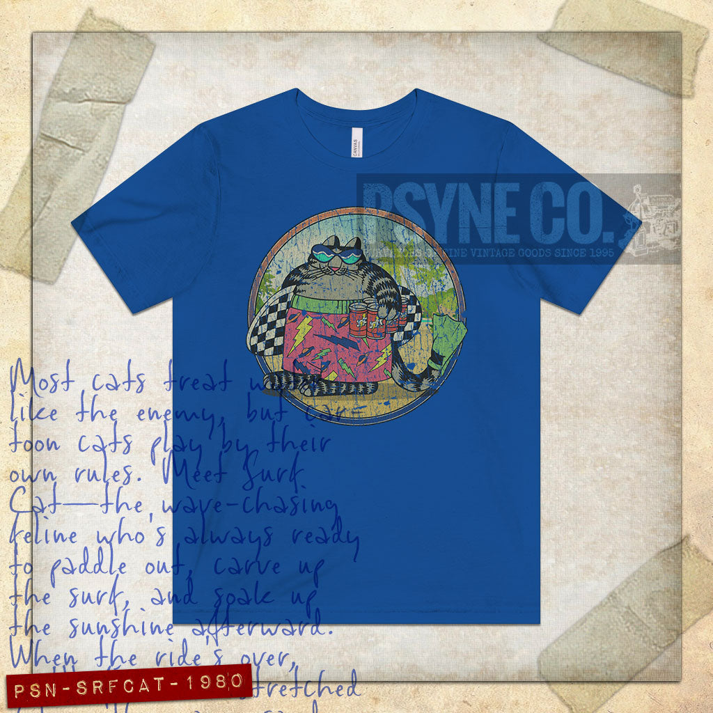 Surf Cat 1980 Vintage Men's T-Shirt