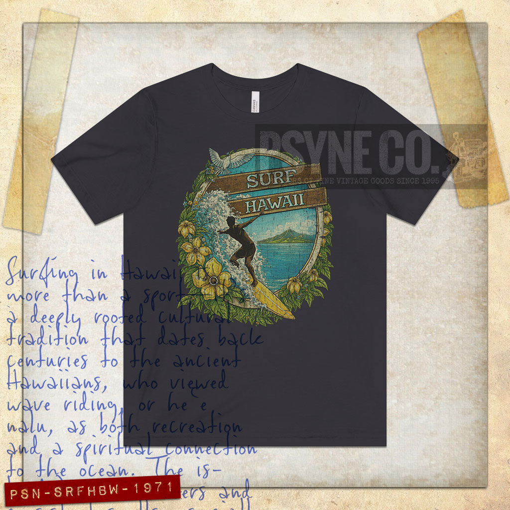 Surf Hawaii Big Waves 1971 Vintage Men's T-Shirt