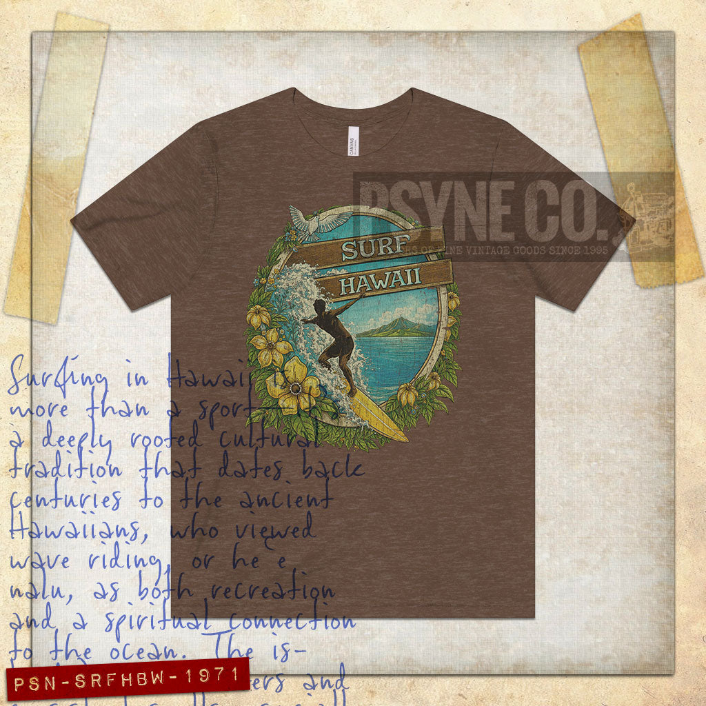 Surf Hawaii Big Waves 1971 Vintage Men's T-Shirt