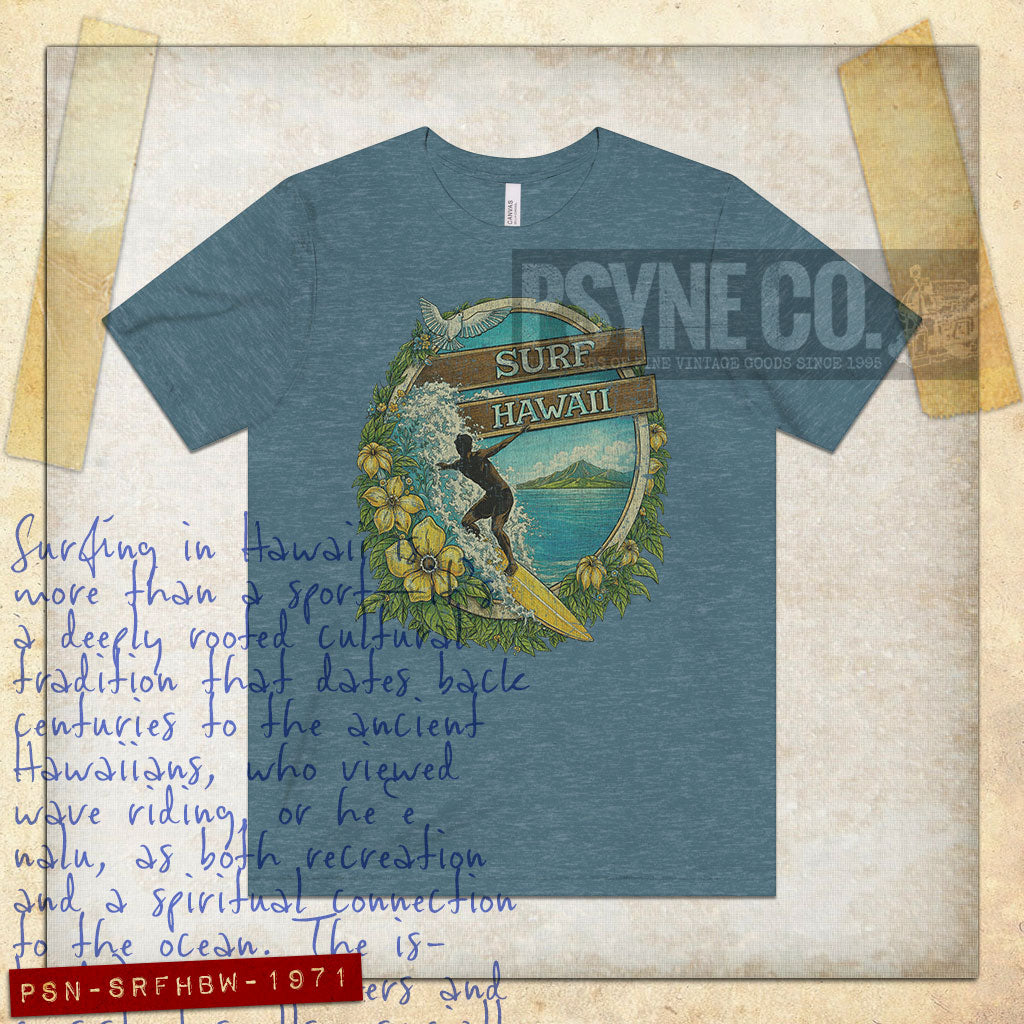 Surf Hawaii Big Waves 1971 Vintage Men's T-Shirt