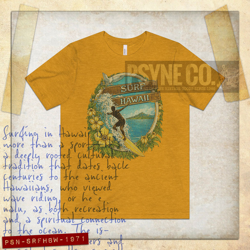 Surf Hawaii Big Waves 1971 Vintage Men's T-Shirt