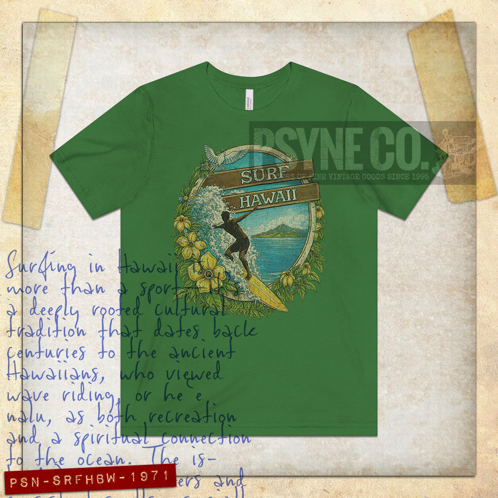 Surf Hawaii Big Waves 1971 Vintage Men's T-Shirt