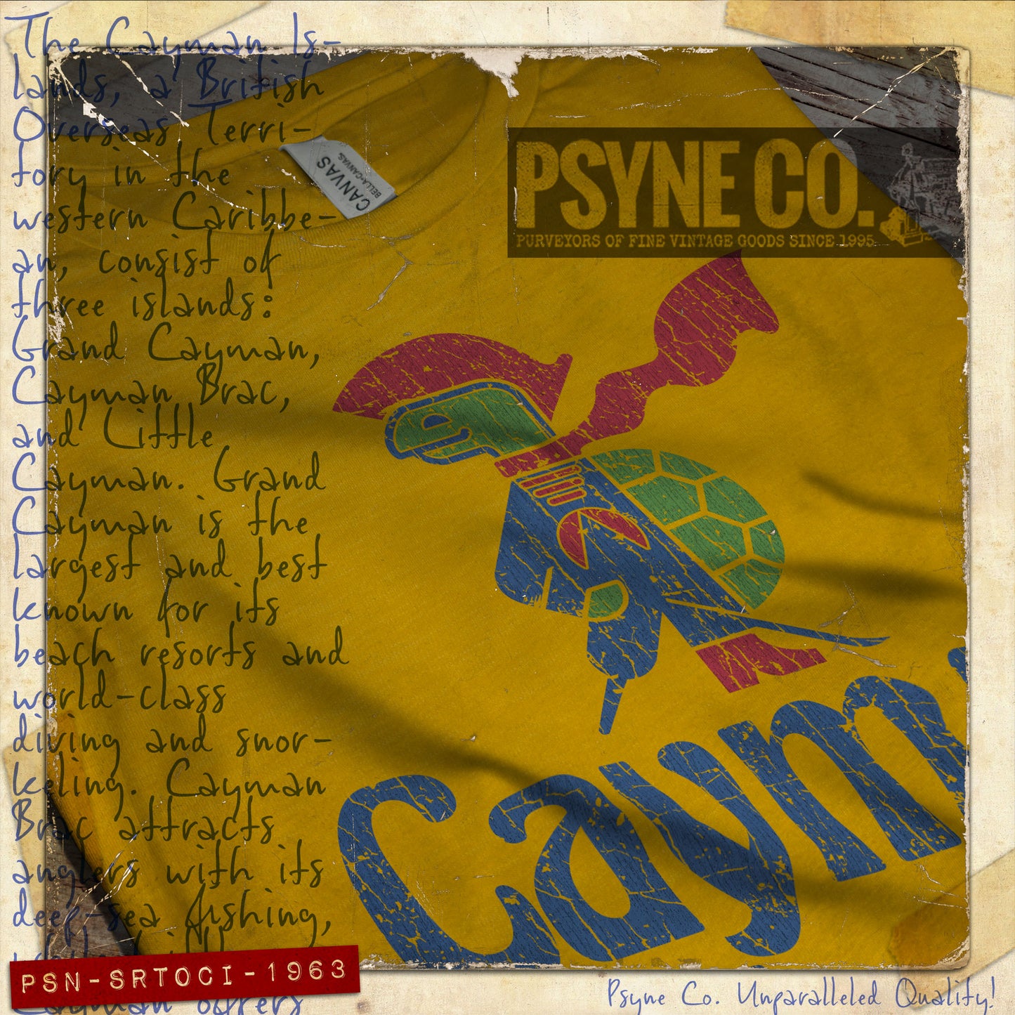 Sir Turtle of Cayman Islands 1963 Vintage Men's T-Shirt