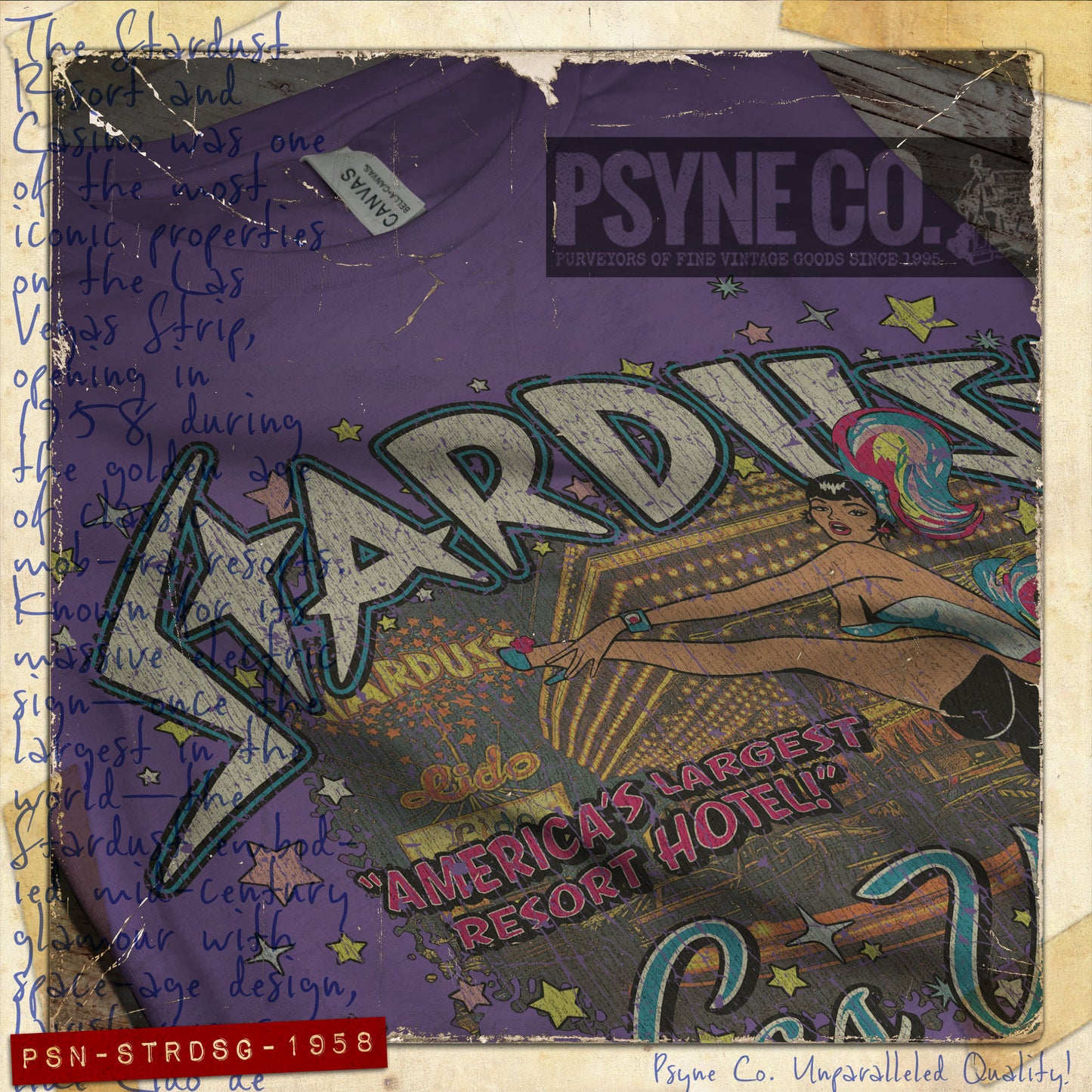 Stardust Las Vegas Showgirl 1958 Vintage Men's T-Shirt