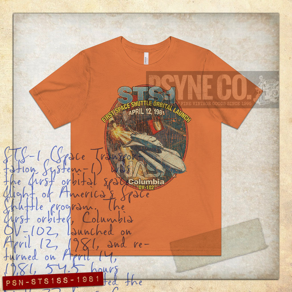 STS-1 Space Shuttle Orbital Launch 1981 Vintage Men's T-Shirt