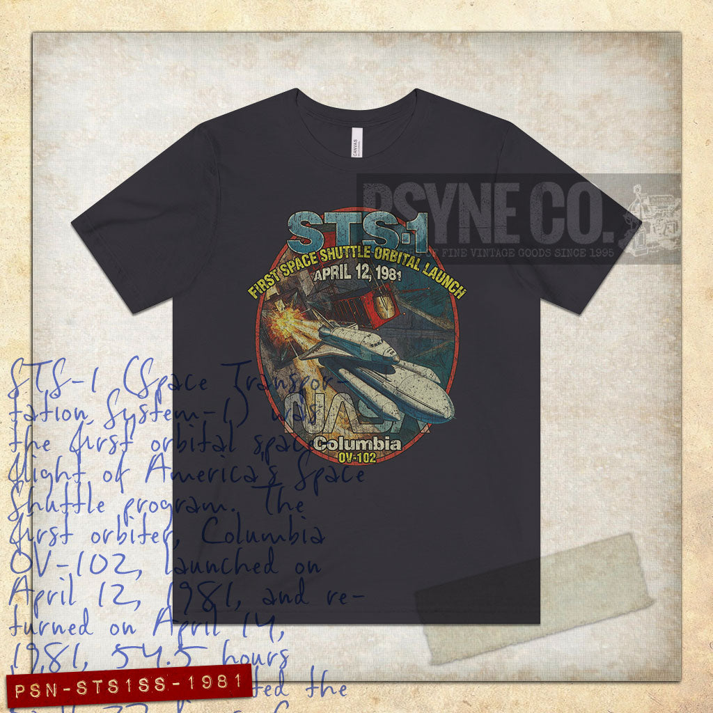 STS-1 Space Shuttle Orbital Launch 1981 Vintage Men's T-Shirt