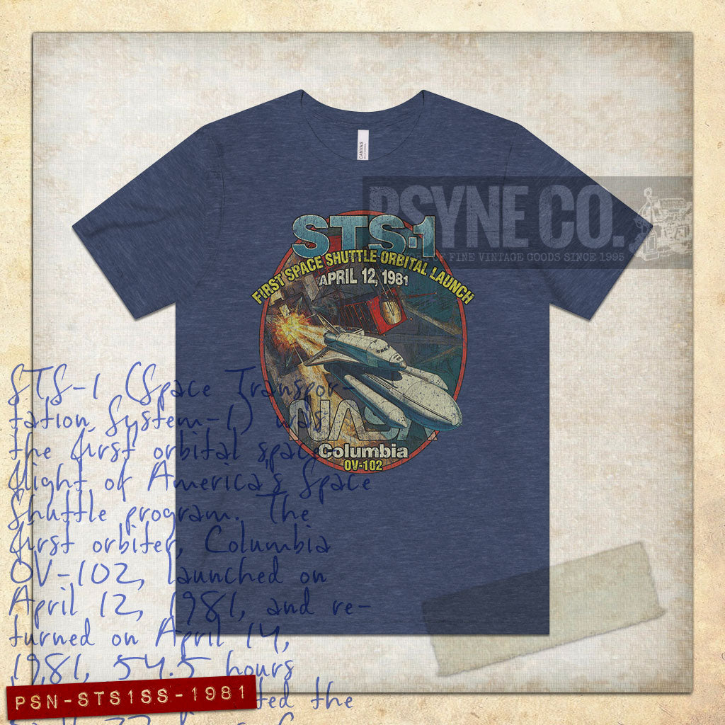 STS-1 Space Shuttle Orbital Launch 1981 Vintage Men's T-Shirt