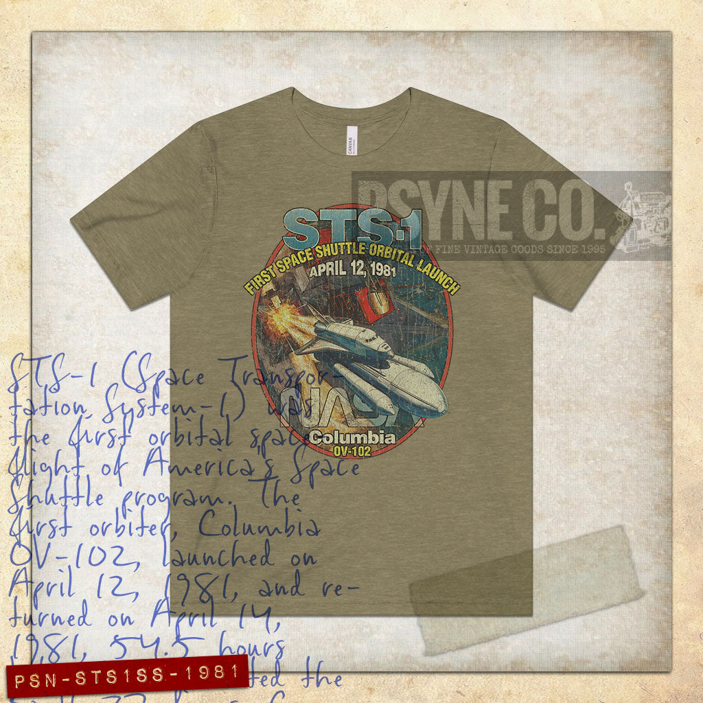 STS-1 Space Shuttle Orbital Launch 1981 Vintage Men's T-Shirt