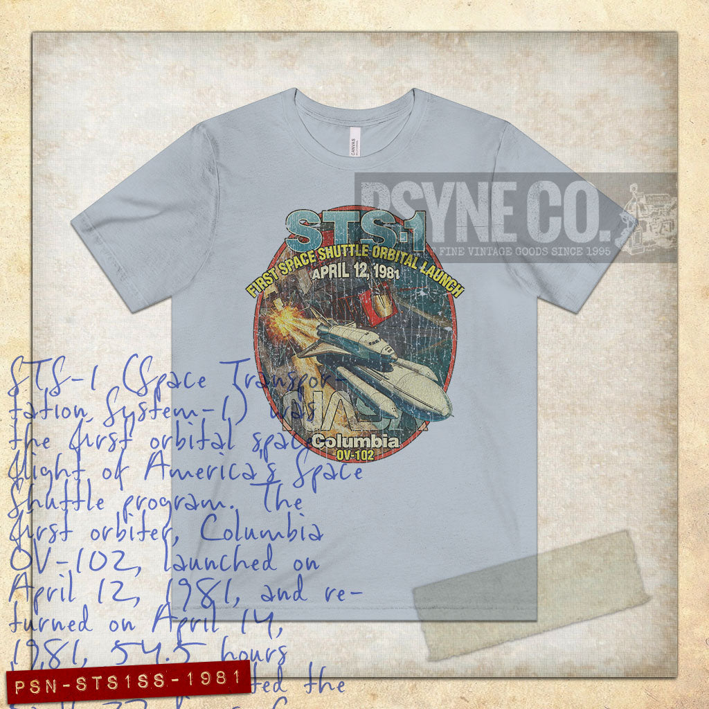 STS-1 Space Shuttle Orbital Launch 1981 Vintage Men's T-Shirt