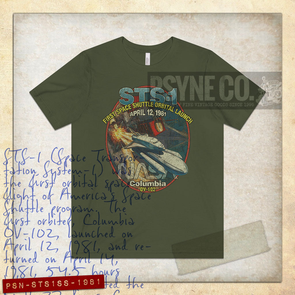 STS-1 Space Shuttle Orbital Launch 1981 Vintage Men's T-Shirt