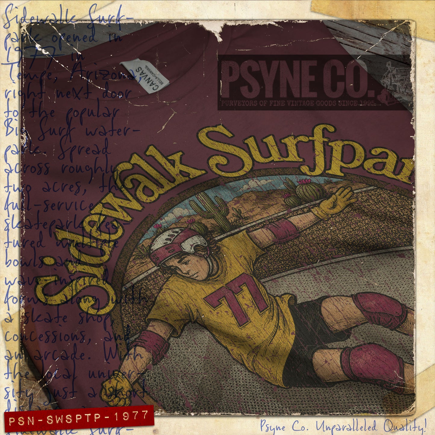 Sidewalk Surfpark 1977 Tempe Vintage Men's T-Shirt