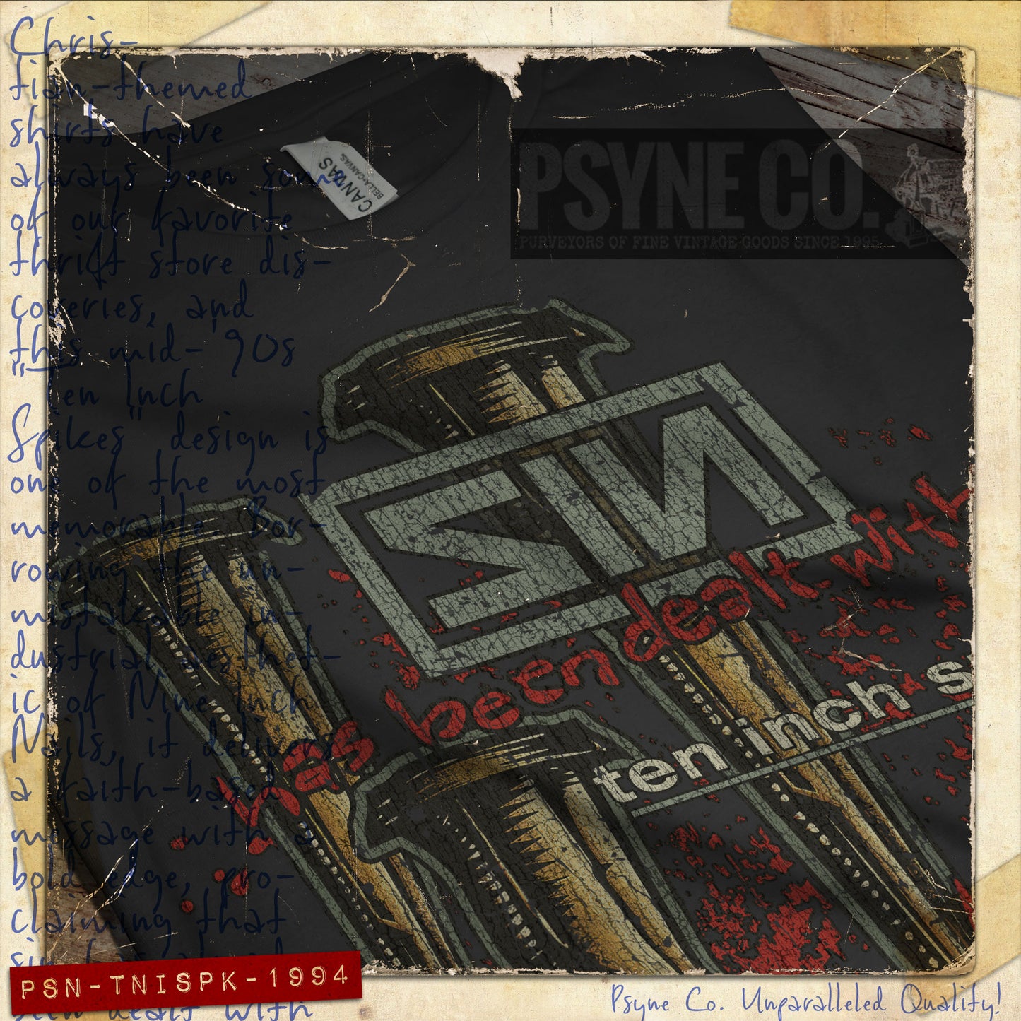 Ten Inch Spikes Sin Has Been Dealth With 1994 Vintage Men’s T-Shirt