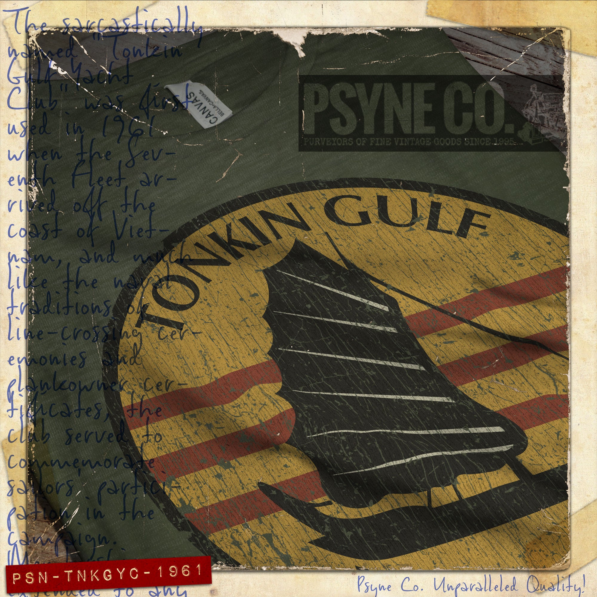 Tonkin Gulf Yacht Club 1961 Vintage Men's T-Shirt