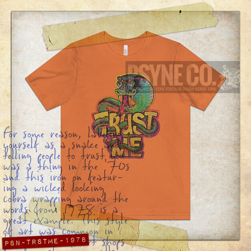 Trust Me Cobra Snake 1978 Vintage Men's T-Shirt