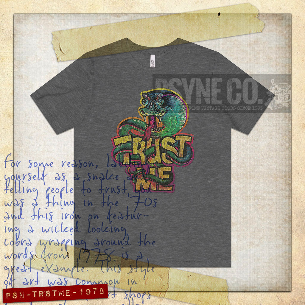 Trust Me Cobra Snake 1978 Vintage Men's T-Shirt