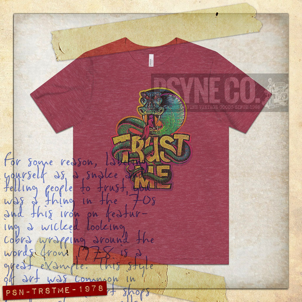 Trust Me Cobra Snake 1978 Vintage Men's T-Shirt