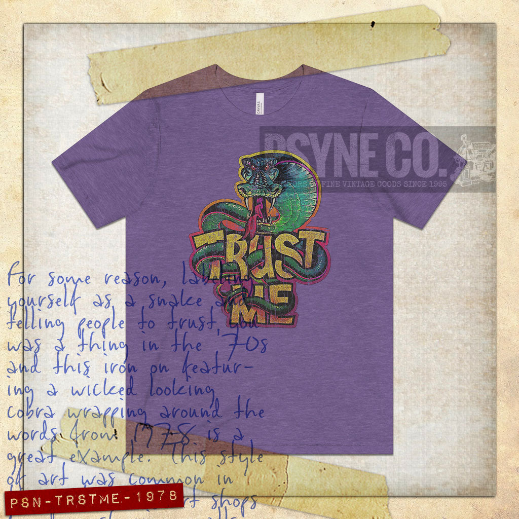 Trust Me Cobra Snake 1978 Vintage Men's T-Shirt