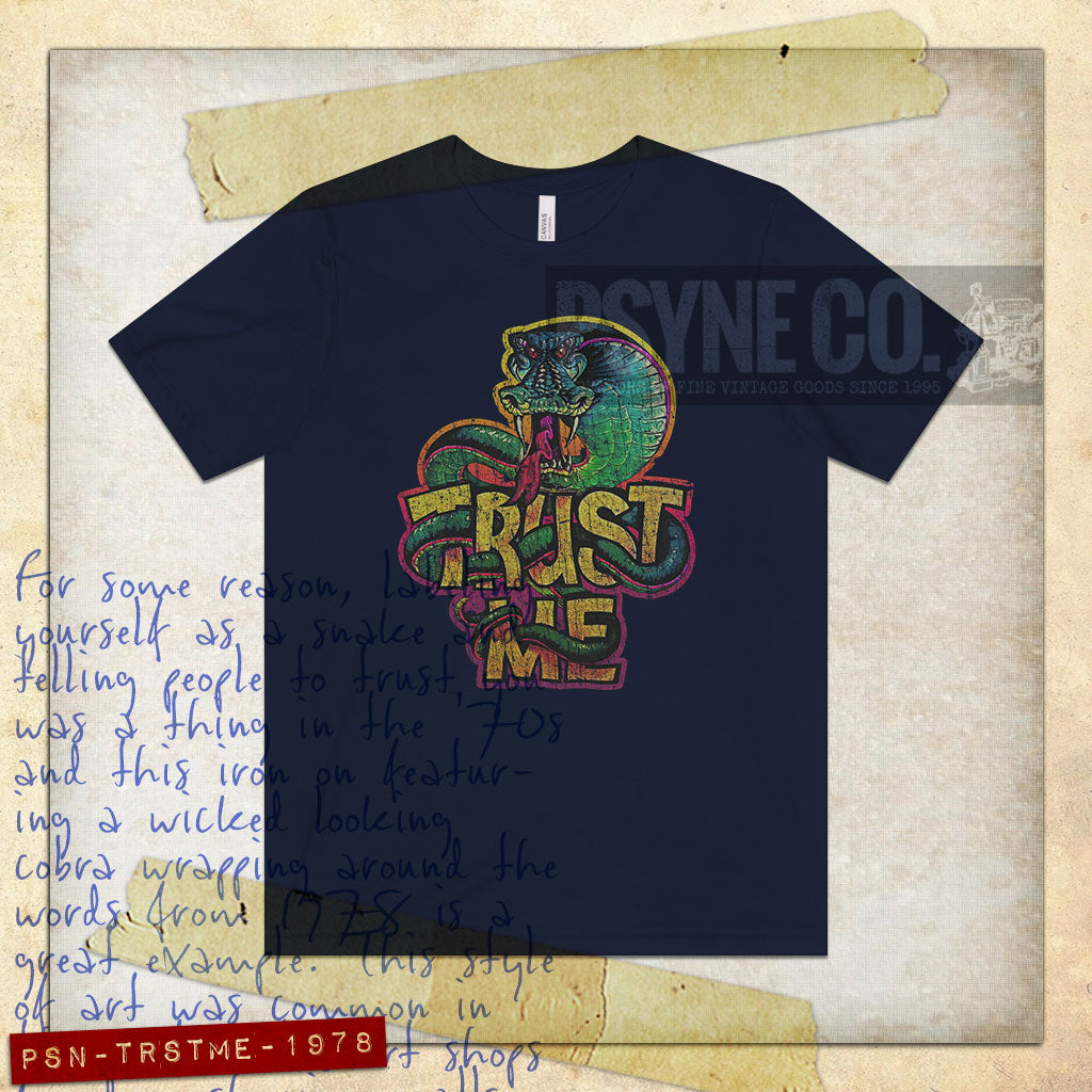 Trust Me Cobra Snake 1978 Vintage Men's T-Shirt