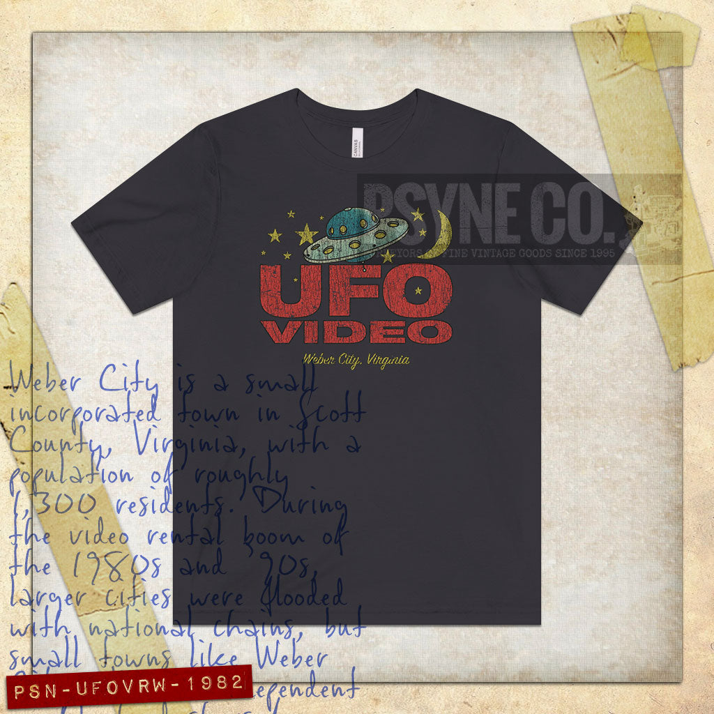 UFO Video Rentals Weber City 1982 Vintage Men's T-Shirt
