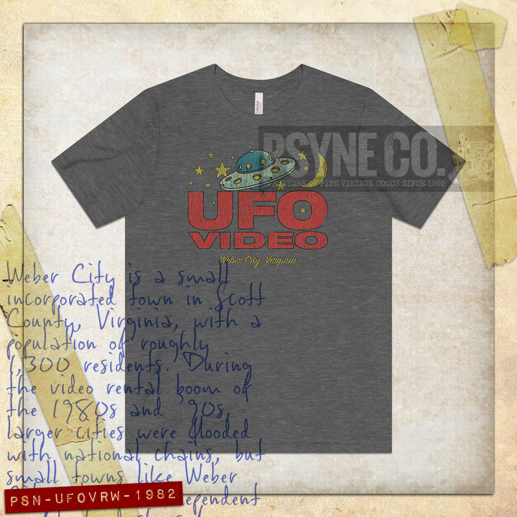 UFO Video Rentals Weber City 1982 Vintage Men's T-Shirt